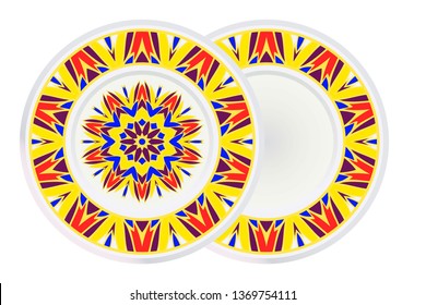 Set of Ornamental Floral Pattern and round frame. Hand Draw Mandala. Decorative Elements. Vector Illustration. Anti-Stress Therapy Pattern. Oriental Pattern. Indian, Moroccan, Mystic, Ottoman Motifs.