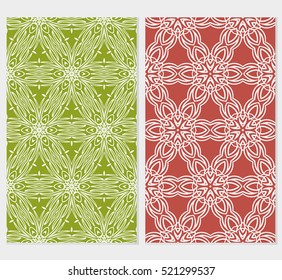 set of Ornamental flower design. Modern seamless geometry pattern. Vector illustration. For design greeting card, holiday invitation, printing, web and textile design.