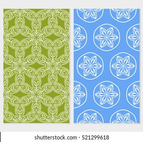 set of Ornamental flower design. Modern seamless geometry pattern. Vector illustration. For design greeting card, holiday invitation, printing, web and textile design.