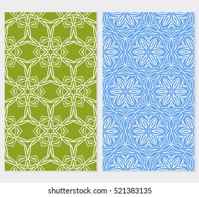 set of Ornamental flower design. Modern seamless geometry pattern. Vector illustration. For design greeting card, holiday invitation, printing, web and textile design.