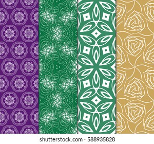 set of Ornamental flower design. Modern seamless geometry pattern. Vector illustration. For the interior design, printing, web and textile design.