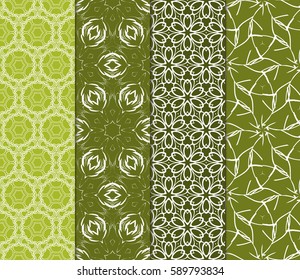 set of Ornamental flower design. Modern seamless geometry pattern. Vector illustration. For the interior design, printing, web and textile design.
