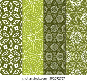 set of Ornamental flower design. Modern seamless geometry pattern. Vector illustration. For the interior design, printing, web and textile design.