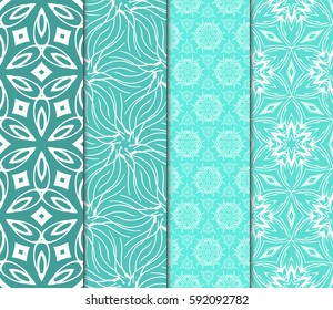 set of Ornamental flower design. Modern seamless geometry pattern. Vector illustration. For the interior design, printing, web and textile design.