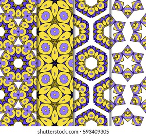 set of Ornamental flower design. Modern seamless geometry pattern. Vector illustration. For the interior design, printing, web and textile design.