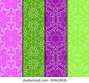 set of Ornamental flower design. Modern seamless geometry pattern. Vector illustration. For the interior design, printing, web and textile design.