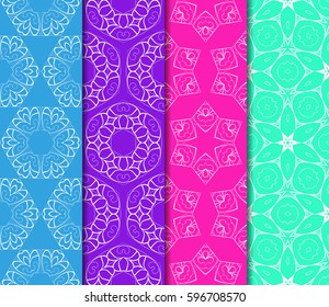set of Ornamental flower design. Modern seamless geometry pattern. Vector illustration. For the interior design, printing, web and textile design.
