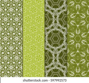 set of Ornamental flower design. Modern seamless geometry pattern. Vector illustration. For the interior design, printing, web and textile design.