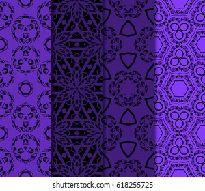set of Ornamental flower design. Modern seamless geometry pattern. Vector illustration. For the interior design, printing, web and textile design.
