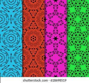 set of Ornamental flower design. Modern seamless geometry pattern. Vector illustration. For the interior design, printing, web and textile design.