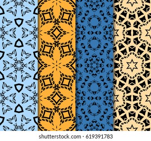 set of Ornamental flower design. Modern seamless geometry pattern. Vector illustration. For the interior design, printing, web and textile design.