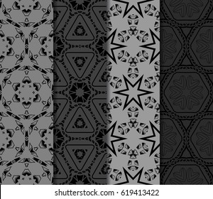 set of Ornamental flower design. Modern seamless geometry pattern. Vector illustration. For the interior design, printing, web and textile design.