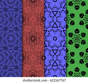 set of Ornamental flower design. Modern seamless geometry pattern. Vector illustration. For the interior design, printing, web and textile design.