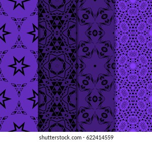 set of Ornamental flower design. Modern seamless geometry pattern. Vector illustration. For the interior design, printing, web and textile design.