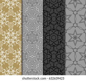 set of Ornamental flower design. Modern seamless geometry pattern. Vector illustration. For the interior design, printing, web and textile design.