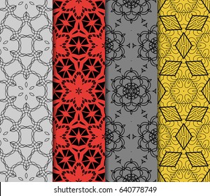 set of Ornamental flower design. Modern seamless geometry pattern. Vector illustration. For the interior design, printing, web and textile design.