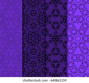 set of Ornamental flower design. Modern seamless geometry pattern. Vector illustration. For the interior design, printing, web and textile design.