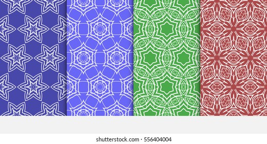 set of Ornamental flower lace pattern. Endless Texture. vector illustration. for design invitation, background, wallpaper. color.