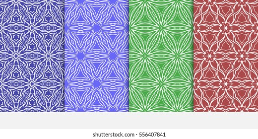 set of Ornamental flower lace pattern. Endless Texture. vector illustration. for design invitation, background, wallpaper. color.