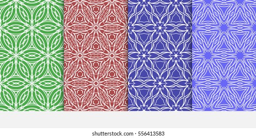 set of Ornamental flower lace pattern. Endless Texture. vector illustration. for design invitation, background, wallpaper. color.