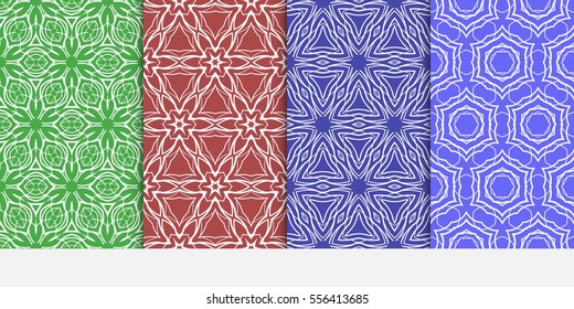 set of Ornamental flower lace pattern. Endless Texture. vector illustration. for design invitation, background, wallpaper. color.
