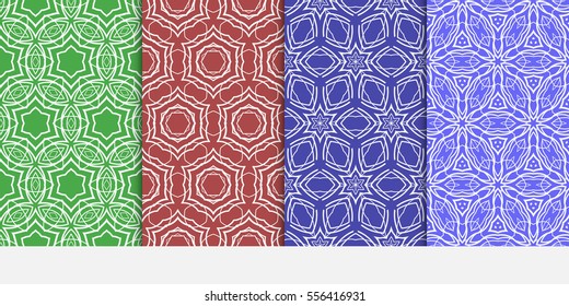 set of Ornamental flower lace pattern. Endless Texture. vector illustration. for design invitation, background, wallpaper. color.