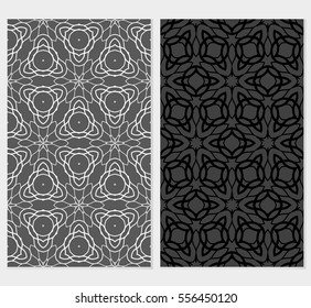 set of Ornamental flower lace pattern. Endless Texture. vector illustration. for design invitation, background, wallpaper