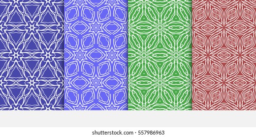 set of Ornamental flower lace pattern. Endless Texture. vector illustration. for design invitation, background, wallpaper. color.