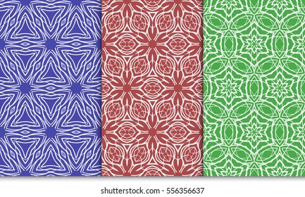 set of Ornamental flower pattern. vector illustration. for design invitation, background, wallpaper