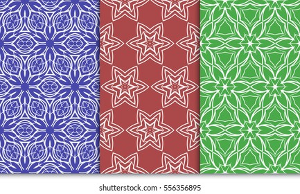 set of Ornamental flower pattern. vector illustration. for design invitation, background, wallpaper