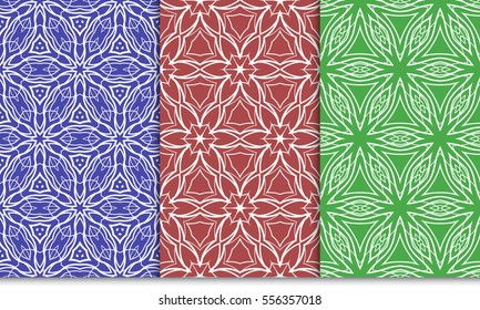 set of Ornamental flower pattern. vector illustration. for design invitation, background, wallpaper