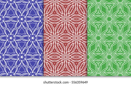 set of Ornamental flower pattern. vector illustration. for design invitation, background, wallpaper