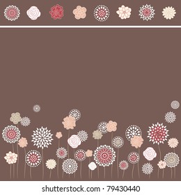 Set of ornamental flowers for greeting cards and scrapbooking. You can use samples of flowers for creating your own design