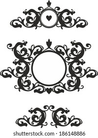 set with ornamental frame, calligraphy design element
