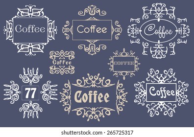 The set of ornamental frame elements for words, pages, image decoration and other design needs can meet.  