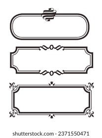 Set ornamental frames divider on black colour