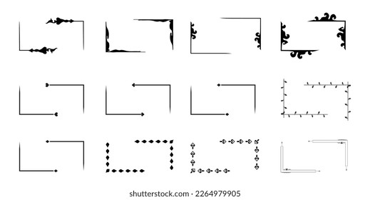 Set of ornamental frames for text in different styles. Vector floral corners set