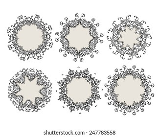 Set of ornamental frames for your design, vector illustration