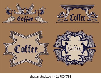 Set of ornamental framing elements for words, text, logos, events, holidays and other design needs.  
