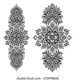 Set of ornamental Indian elements and symbols 