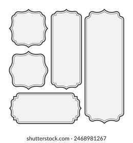Set of ornamental label vintage frames