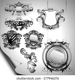 set of ornamental labels