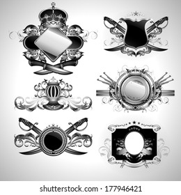 set of ornamental labels