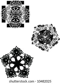 set of ornamental motif vector motif designs