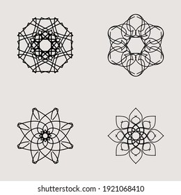 Set of ornamental, oriental, unique and luxury. Perfect to Cosmetic logo, Boutique logo, background, etc.