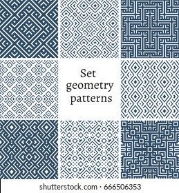 Set of ornamental patterns for backgrounds and textures
