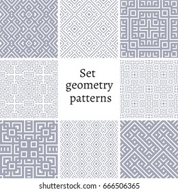Set of ornamental patterns for backgrounds and textures