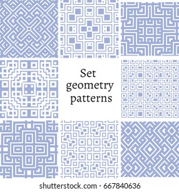 Set of ornamental patterns for backgrounds and textures