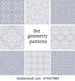 Set of ornamental patterns for backgrounds and textures