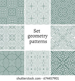 Set of ornamental patterns for backgrounds and textures